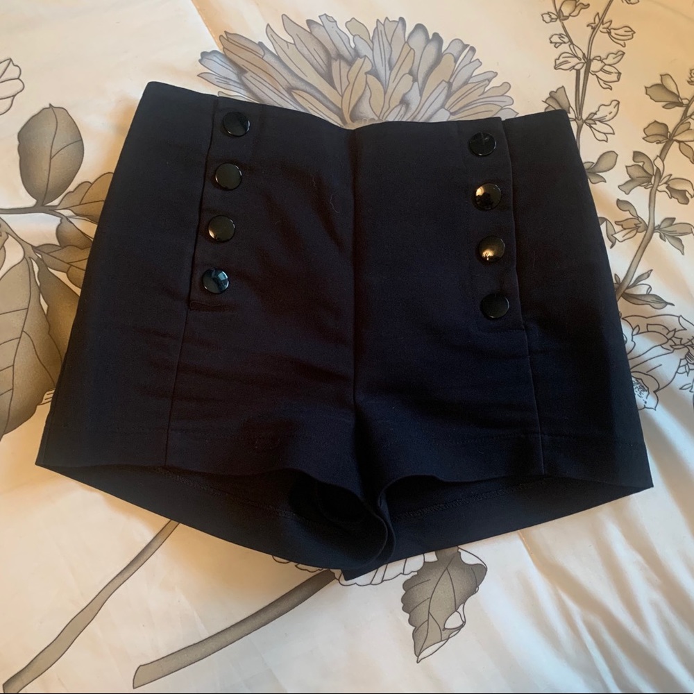 Button up black shorts
